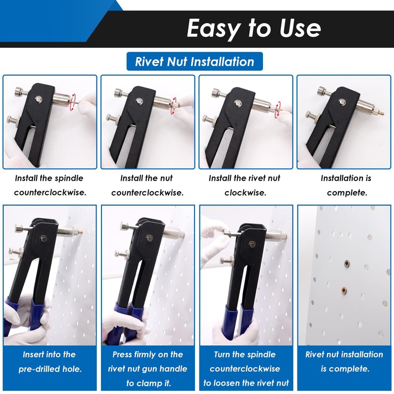 Eoppen 455Pcs Rivet Nut Tool Kit, Rivnut Tool Kit with