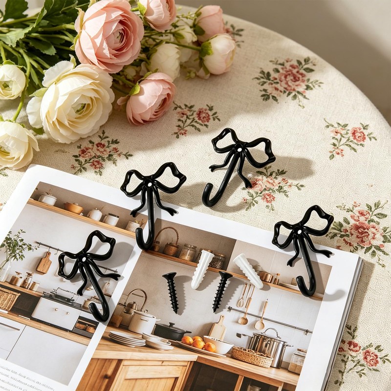 BXPTQCRY 6 PCS Cute Butterfly Wall Hooks，2.9 * 2.6in Coquette