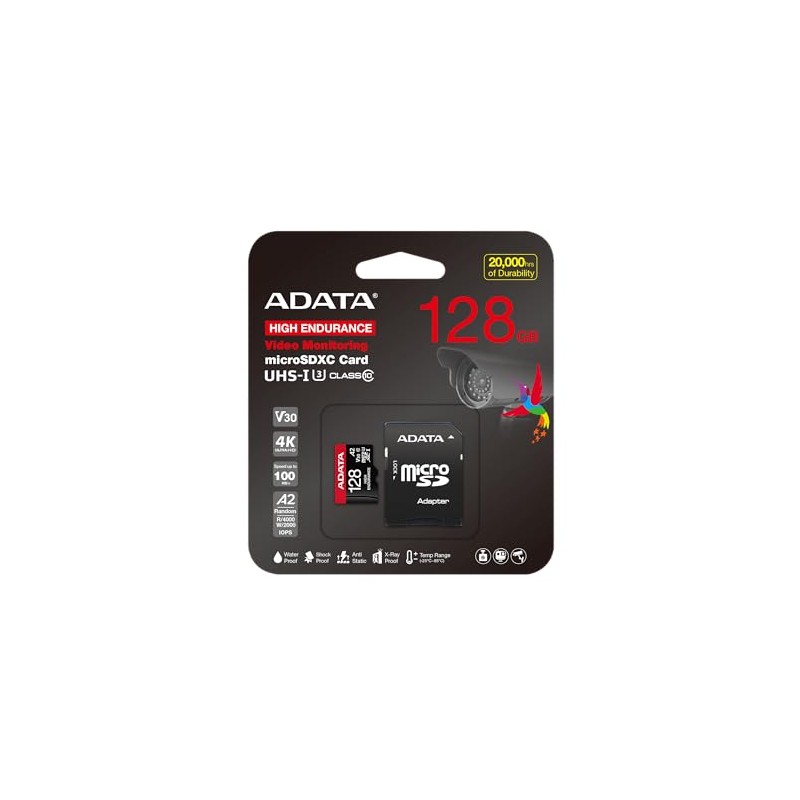 ADATA MicroSDXC de Alta Resistencia, 128 GB, Clase 10, UHS-I