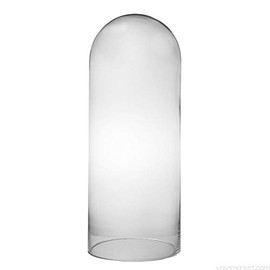 Glass Dome Cloche Bell Jar Terrarium, H-21, (Pack of 2) - Wedding, Event and Home Decor