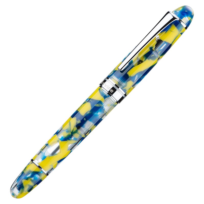 Asvine P50 Piston Fountain Pen Yellow Marble Resin, Medium Nib