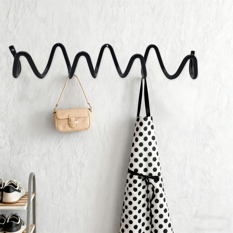 KISWIAR 1 Pc Wave Shaped Wall Mounted Hooks, Wave Wall