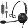 Arama Headset with Microphone for Pc, USB Headset with Mic,