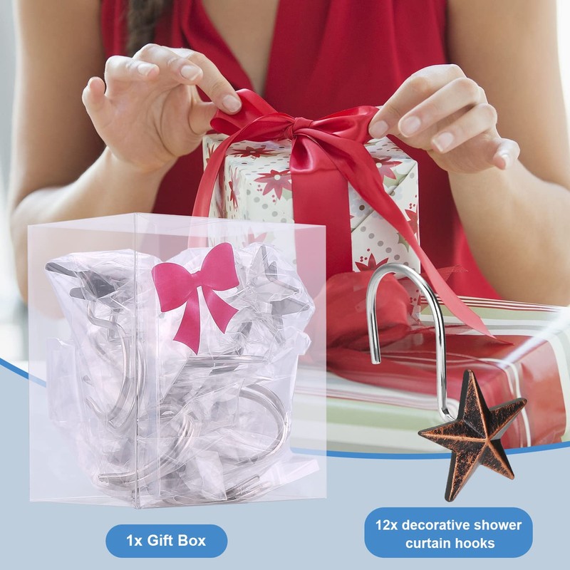 AGPtek Star Decorative Rustic Shower Curtain Hooks for Home Bathroom,