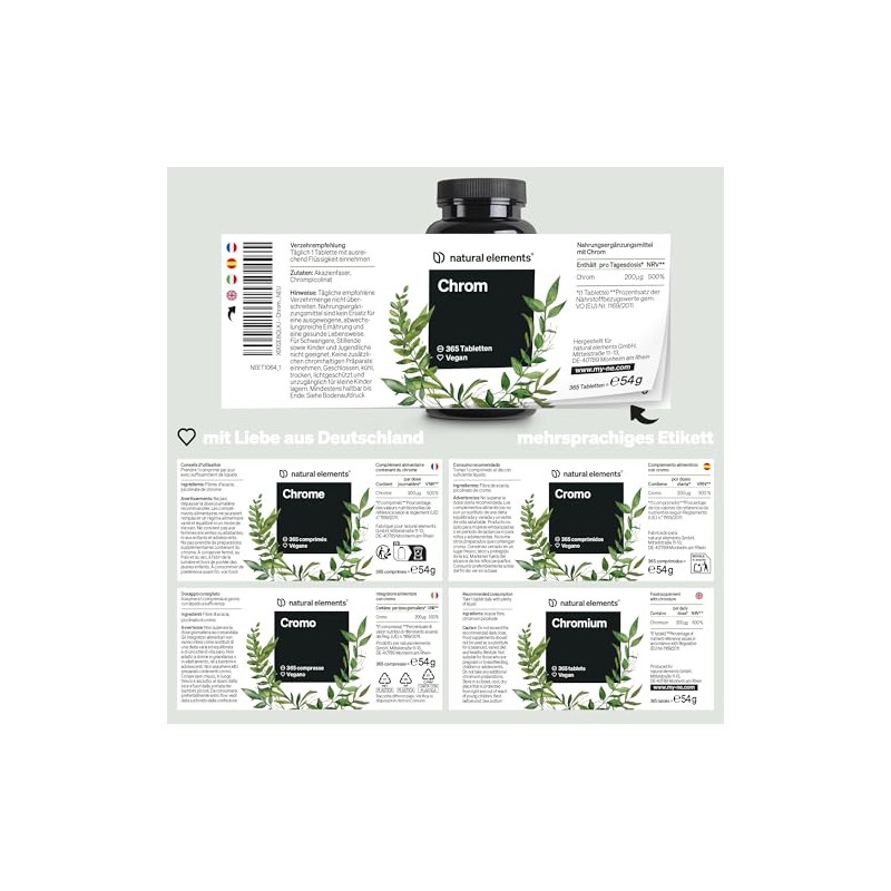 natural elements Chromium Picolinate Chromium - High Dose 200 mcg