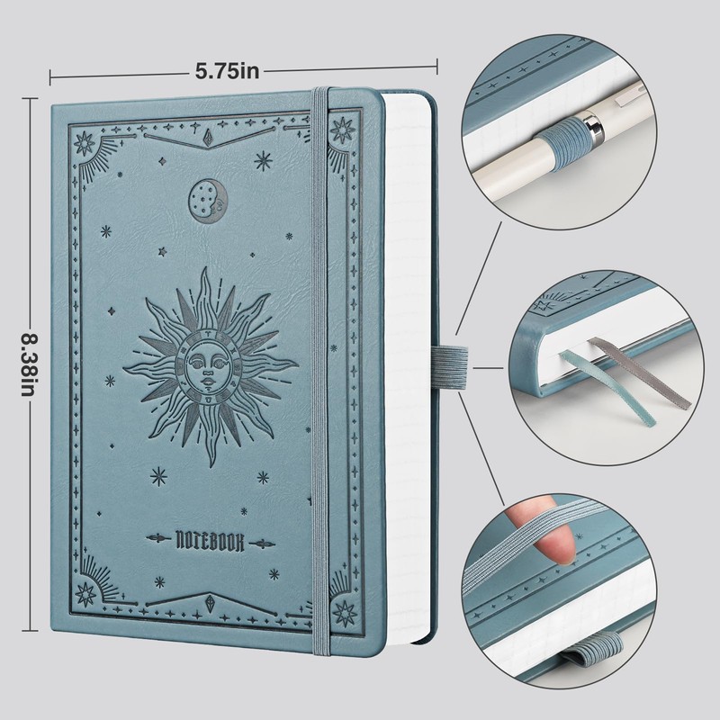 EMSHOI A5 Notebook Lined Journal - 320 Numbered Pages, 100gsm