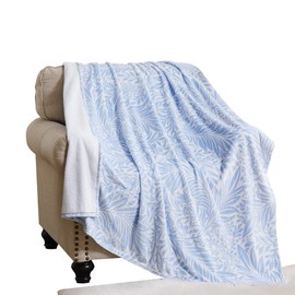 Obal Fleece Blanket William Morris Design throw Blanket Fluffy Baby Blanket for Babies Boy Girl Sofa Bed, Baby, Blue Larkspur, 80x130cm