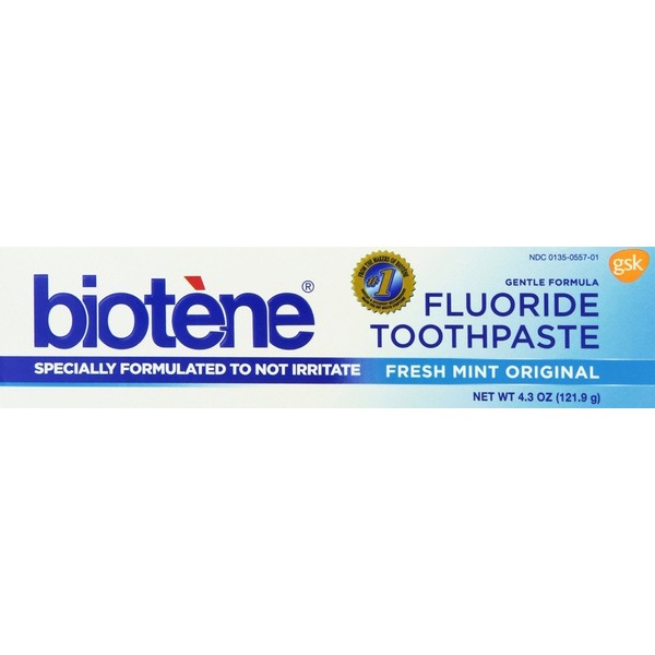 Biotene Toothpaste, Fresh Mint, 4.3 Ounce (Pack of 2) by Biotene