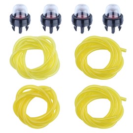 4 Sizes 4-Feet-Long Fuel Line Hose Tube + 4 Pack Primer Bulb for Husqvarna Trimmer Weedeater 123L 225 232L 227L 240L 322L 323 325 326 Chainsaw String Trimmer Blower