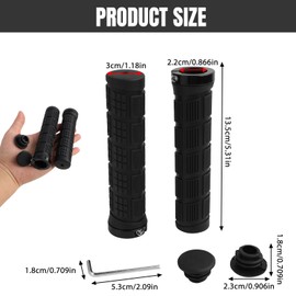 Bicycle Grips for MTB and Scooter, Non-Slip Handlebar Grips with Aluminium Double Locking, Suitable for 22.2 mm Handlebars, Shock Absorbing Mountain Bike Grips, Durable and Comfortable, 1 Pair