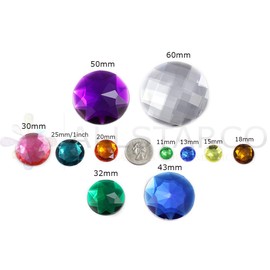 13mm Flat Back Round Acrylic Rhinestones Plastic Gems for Jewelry Making Costume Jewels Cosplay Embelishments - 50 Pieces (Blue Zircon .BZ)