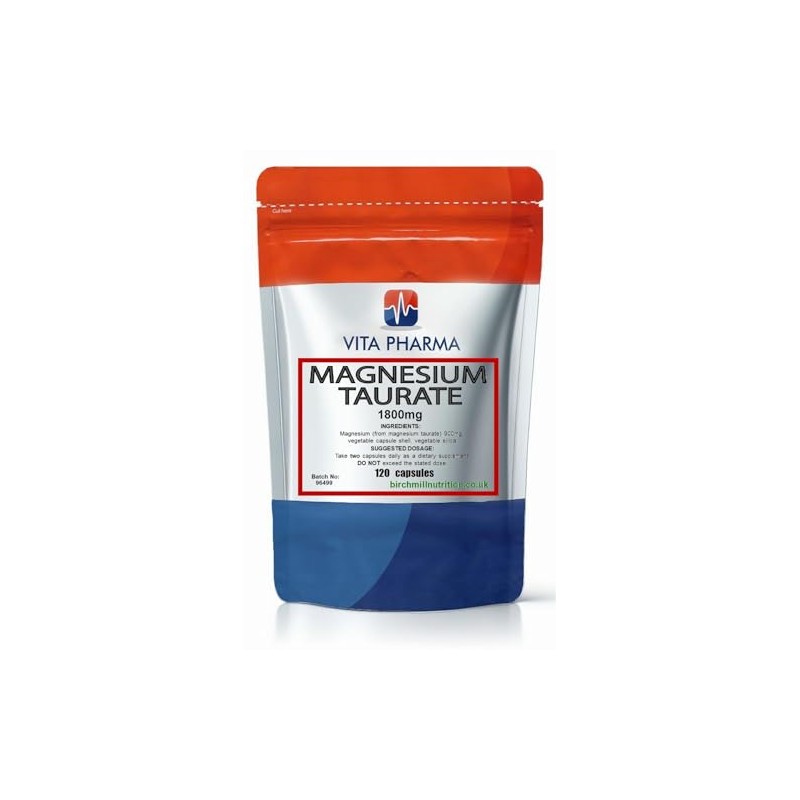 Vita Pharma Magnesium Taurate Capsules, 1800mg per Serving, 120 Capsules,