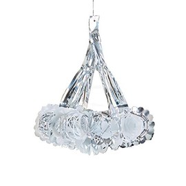 Davies Silver/White Christmas 2 Tone Foil Ceiling Decorations - 40cm Chandelier