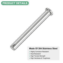 M METERXITY 2-Pack Single Hole Clevis Pins, M10 x 90mm 304 Stainless Steel Flat Head Clevis Pins for Mechanical Linkage/Fixed Parts/Ship Rigging, Link Hinge Pin Reusable