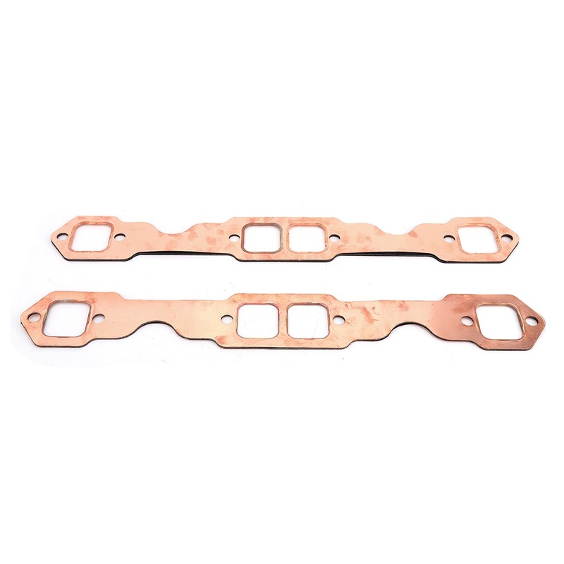 2pcs Square Port Copper Plating​ Header Exhaust Gaskets Reusable Fit