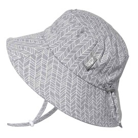 Jan & Jul Summer Kids Bucket Hat with Adjustable Strap (XL: 5-12 Years, Grey Herringbone)