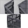 Gloreen 3 Packs 35 Quart Folding Crate Basket, Grey Collapsible