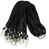 LOPYXBR Pack of 100 Lanyard Black Key Ring with Rotating