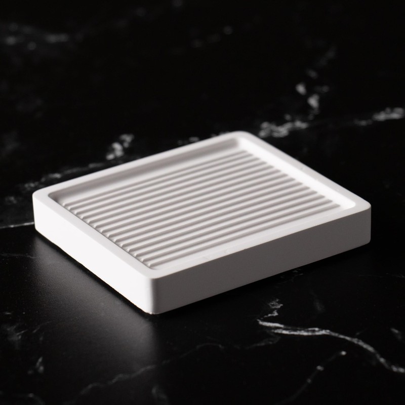 White Diatomite Soap Dish - Modern Minimalist Design - Premium