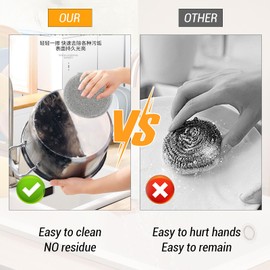 Longzhuo Paños de Alambre de Doble Capa para Húmedo y Seco, Nuevos Paños de Alambre Multiusos Reutilizables, Esponja de Alambre para Fregadero y Cocina (15)