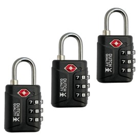 Suitcase Lock - Set of 3 - TSA Travel Lock - Padlock - Combination Lock for Suitcase Zipper Bag Backpack Gym Safe - Luggage Lock - Number Code Lock