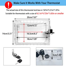 Young Dance Universal Thermostat Lock Box with Key,Clear Large Thermostats Guard for Thermostat on Wall,Thermostat Cover Fits Thermostats 6.5" H x 4.72" W x 1.97" D or Smaller (1 Set)