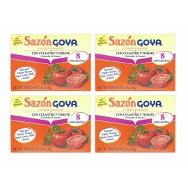 Goya Sazon With Culantro & Tomato, 1.41 oz Sazon con Culantro y Tomate (4 packs)