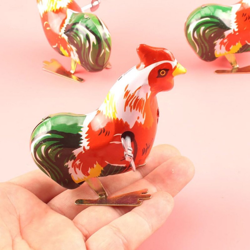 Alipis Pack of 4 Vintage Tin Toy Wind Up Chicken