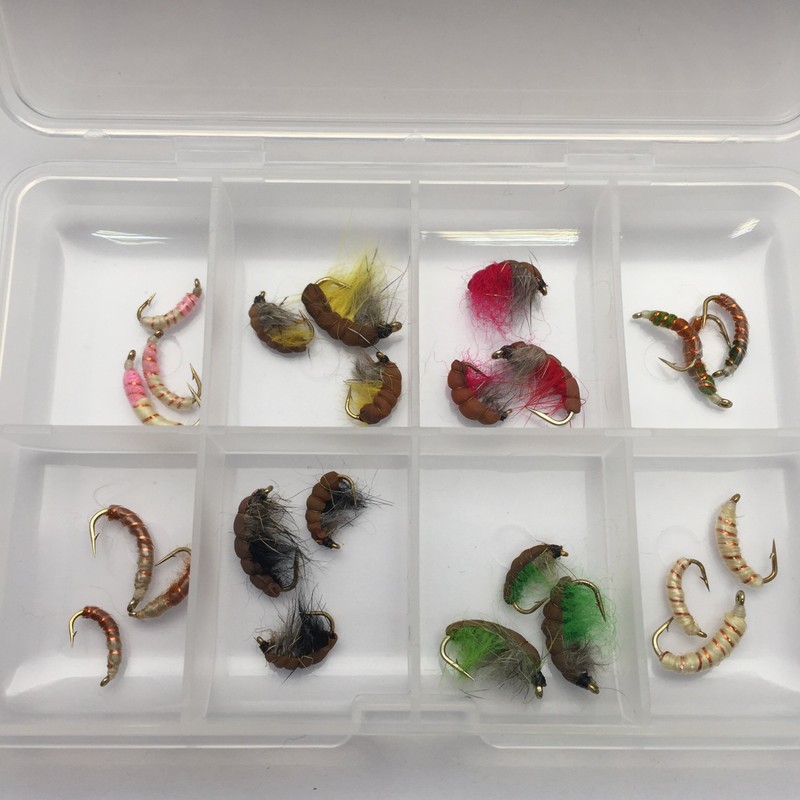 Fly Fishing Box of Czech Nymphs Copper Wire Weighted 24