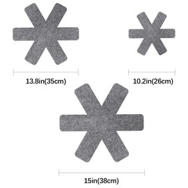 18 PCS pan Protectors for Stacking,Set of 3 Different Size 11/14/15 inches， Pot and pan Protectors、Pans Separator Anti-Slip to Avoid Scratching or Marring When Stacking