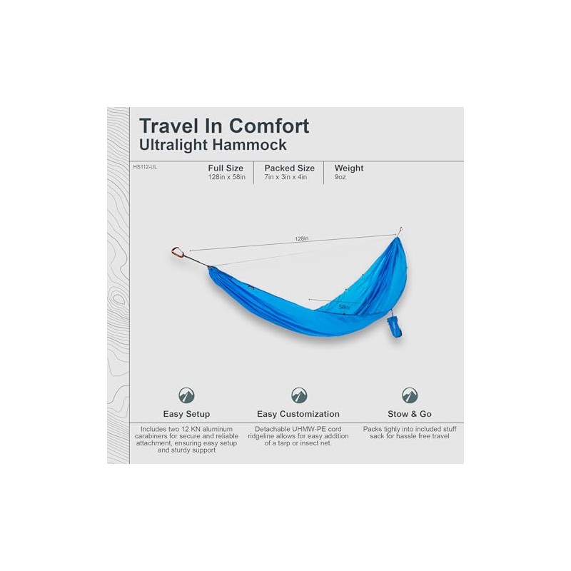 Cocoon Ultralight Hammock, Single, Carribean Blue