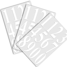 Die Cut White Vinyl Numbers Stickers 2 Inch Self Adhesive - 3 Sets - Premium Decal for Mailbox, Signs, Window, Door, Cars, Trucks, Home, Business, Address Number, Indoor or Outdoor