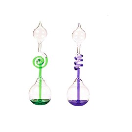 Colorful Office Thinking Hand Boiler, Glass Science Energy Transfer, Children Science Experiment, Love Birds Color Meter Hand Boiler, 2 Pcs (Purple&Green) by C&H®