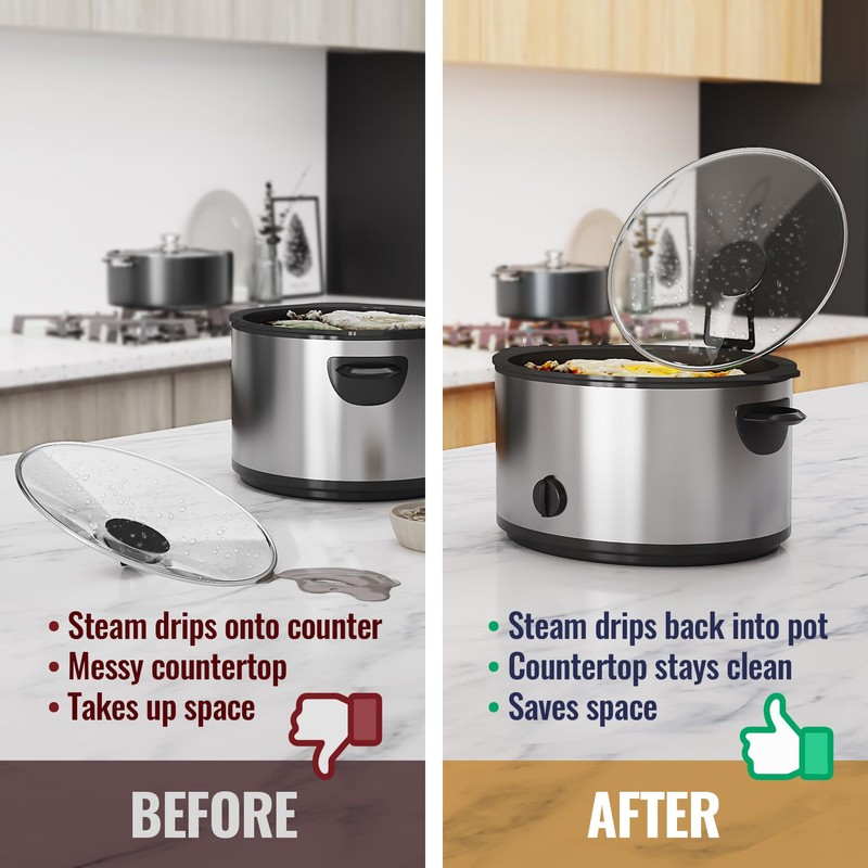 NiHome Slow Cooker Lid Holder for Hands-Free Cooking, Fits Various