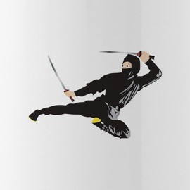 CafePress Ninja Kick Stainless Water Bottle 1 1.0L (34 oz) Stainless Steel Water Bottle