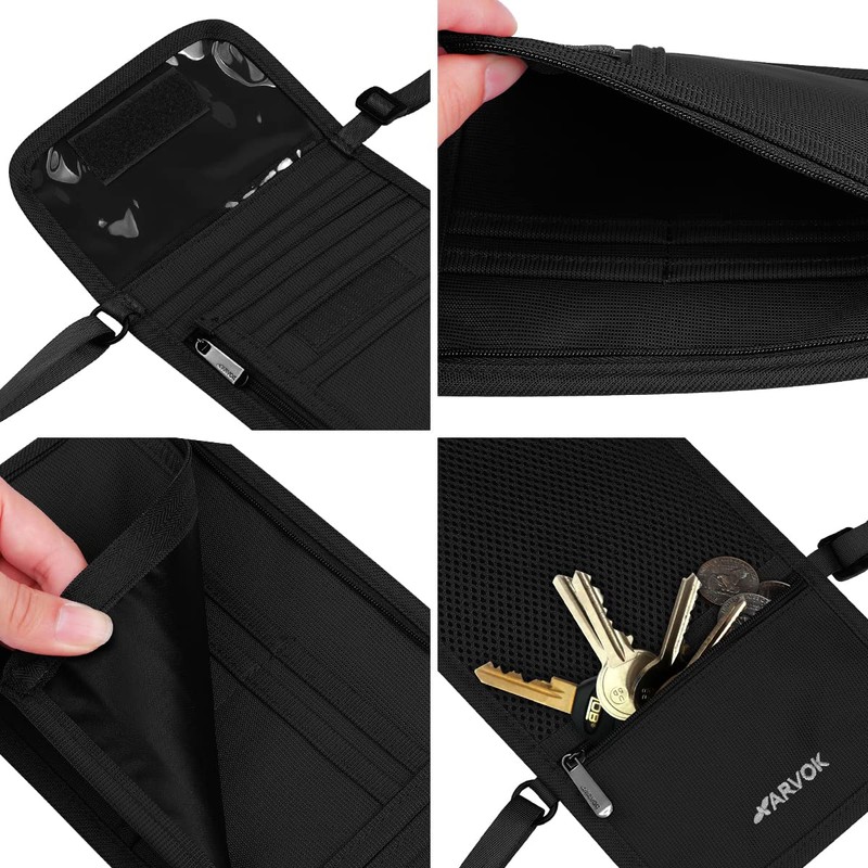 ARVOK Passport Case, Neck Lowering, matte black