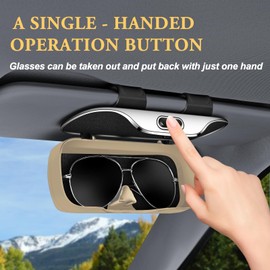 Pakanana Sunglass Holder for Car Visor Clip, Car Visor Glasses Holder, Vehicle Visor Accessories Sunglass Holder, Car Sunglass Holder Suitable for Truck and Sedan to Place Sunglass (DarkBlack)
