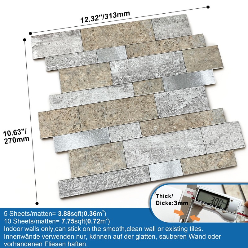 MOFIT Backsplash Tile for Kitchen Peel and Stick Stone Matte