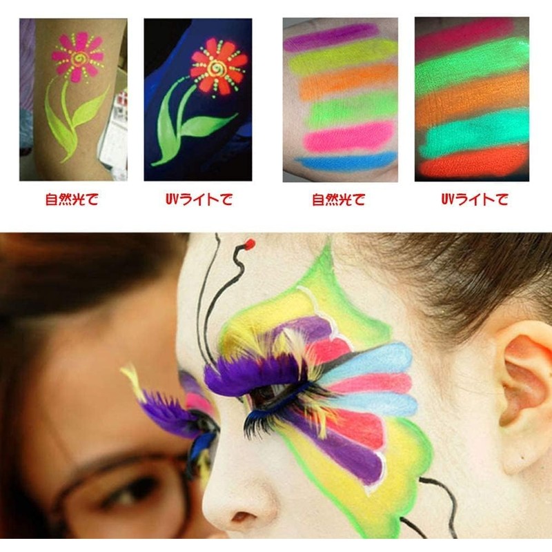 mefeny Face Paint, Set of 6 Colors, Body Paint, White