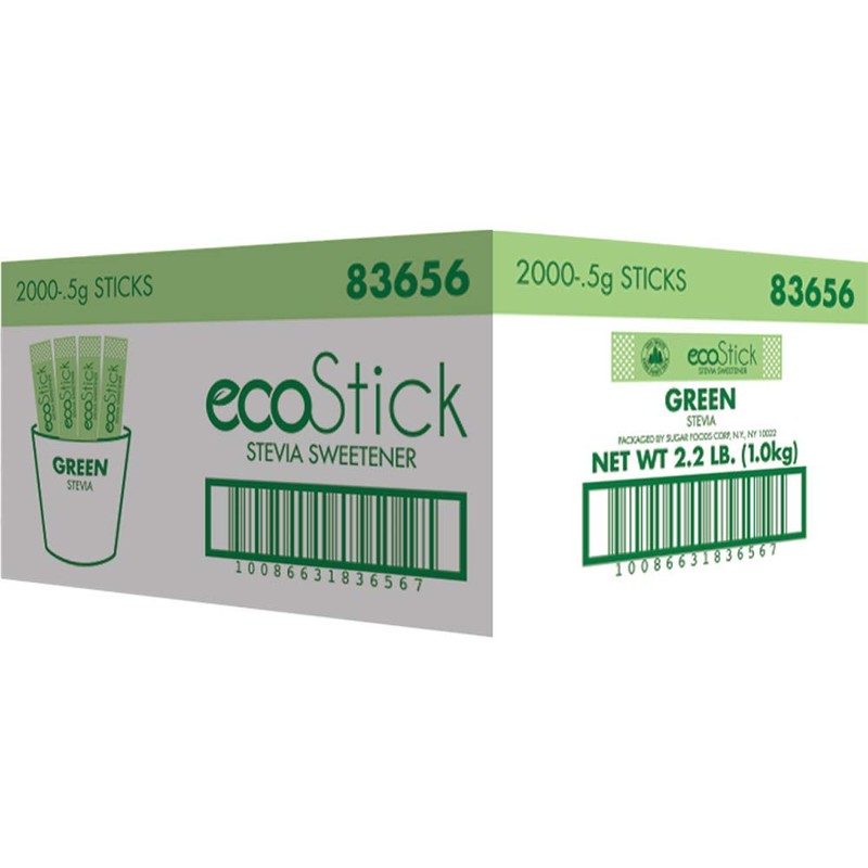 ecoStick Zero Calorie Sweetener Packets | Green Stevia | 2000