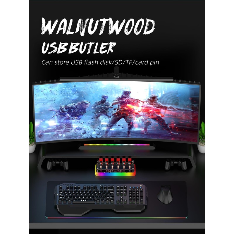 FEIFANZHE RGB Lighting Powered USB-C Docking Station, 9 Port Voice