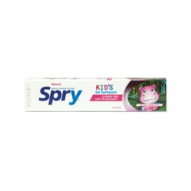 Spry Xylitol Toothpaste for Kids 5oz. Fluoride Free, Teeth Whitening Kids with Xylitol, Natural Breath Freshening, Mouth Moisturizing Ingredients, Bubble Gum (Pack of 1)