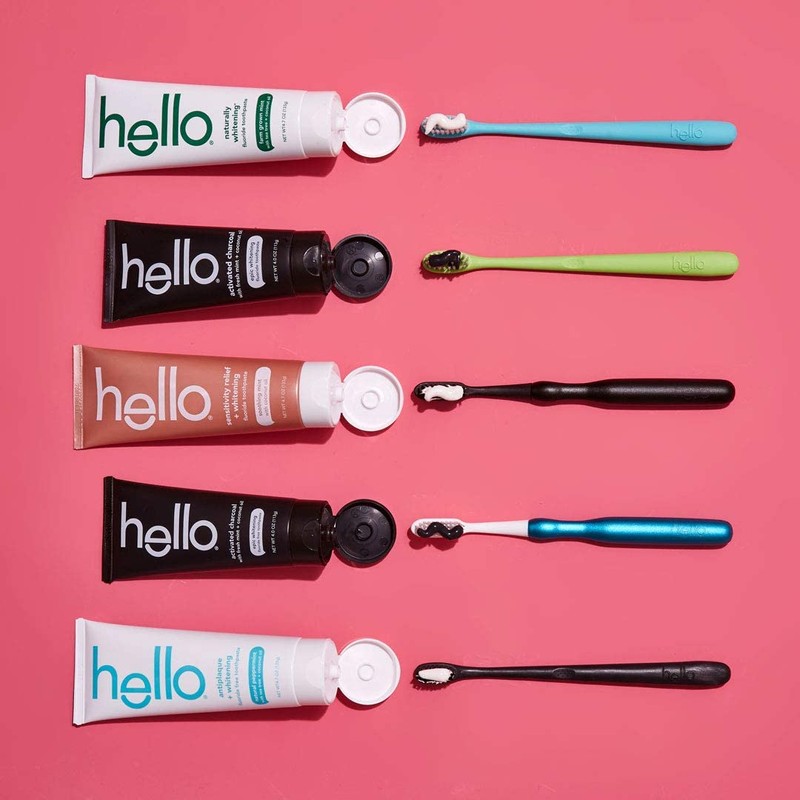 hello Manual Adult Toothbrush With Reusable Blue Modern Aluminum Handle