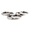Sumeet Stainless Steel Heavy Gauge Deep Wall Dinner Plates with