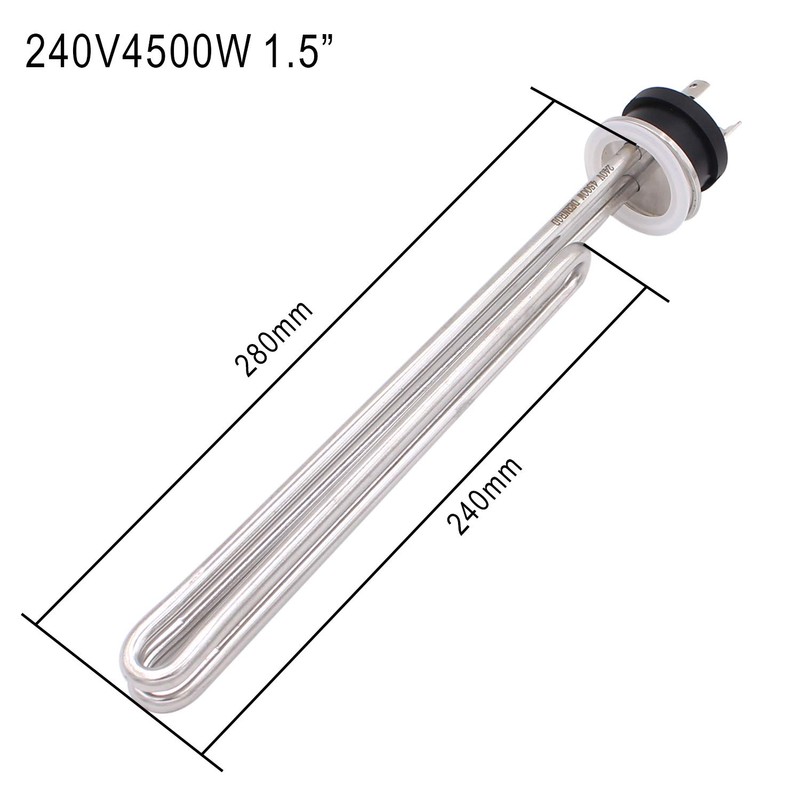 DERNORD 240V 4500W Tri-clamp Foldback Heating Element Stainless Steel Immersion