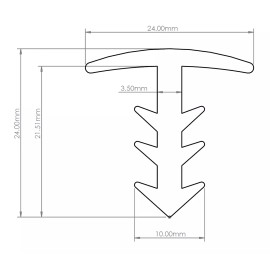 BLIKIR 1 Foot SAMPLE - BLIKIR Solar Panels Narrow Gap Dense Rubber T-Gasket Water Seal