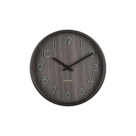 Karlsson Pure Small Wall Clock, Brown, Diameter 22 cm, Round, Wood, Wall Clock, Modern Living Room, Wall Clocks