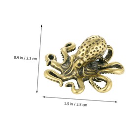 RORPOIR Small Brass Octopus Ornament Unique Octopus Desktop Decoration Elegant Brass Adornment for Home Office Decor for Ocean Lovers