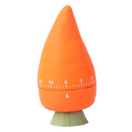 Gatuida Carrot-Shaped Mechanical Kitchen Timer for Cooking and Baking Loud Reminder Timer for Students and Home Use Easy to Operate Kitchen Accessories Orange