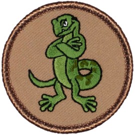 Awesome Boy Scout Patches- Gecko w/ Attitude Patrol! (#459)